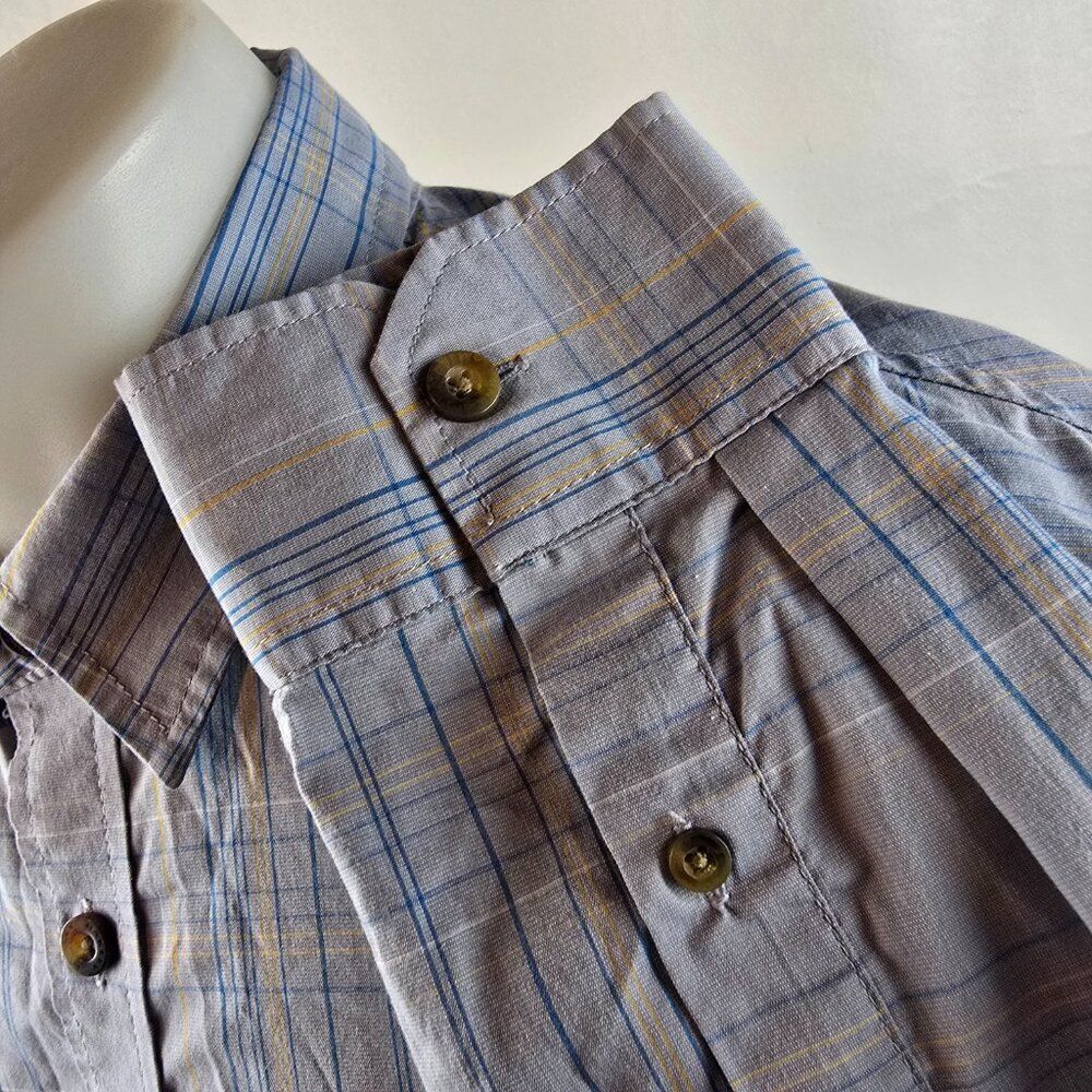 Oakley Mens Medium Blue Plaid Button Up Shirt Casual Outdoor Sport Lightweight - Picture 5 of 10